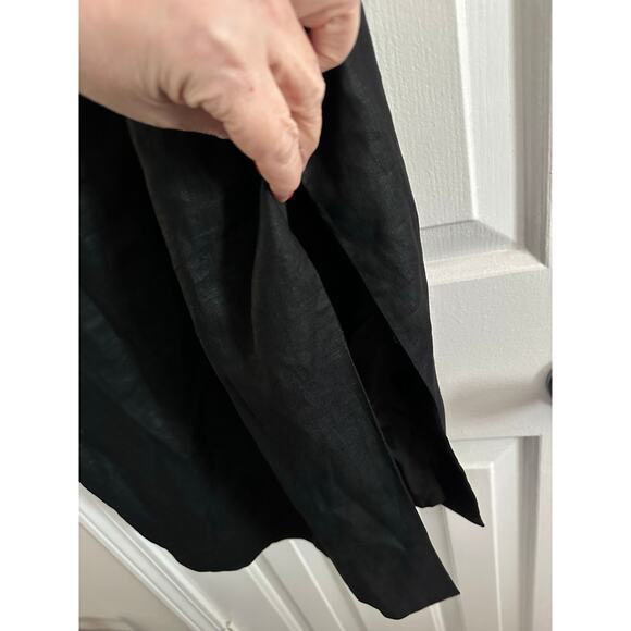 BOUILLABAISSE Deborah Vintage Black Linen Gold-Tone Metal Medallion Straps Dress - Picture 5 of 10